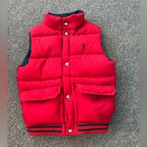Polo Ralph Lauren boys down fill Vest - size 7- reversible Navy  / Red